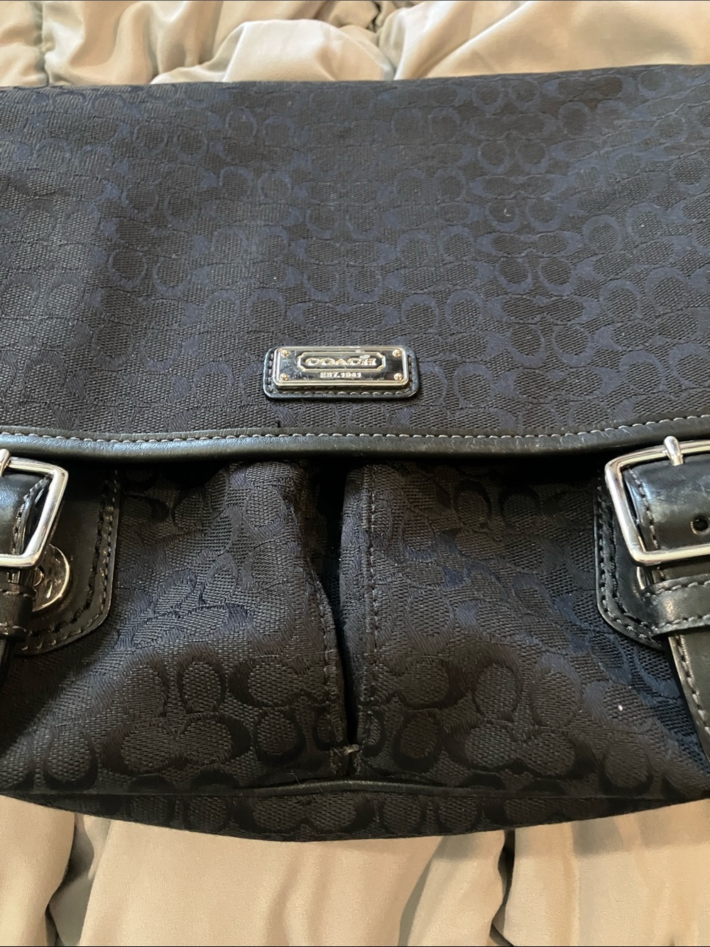 Coach Black Signature Messenger Crossbody Bag - Picture 2 of 13